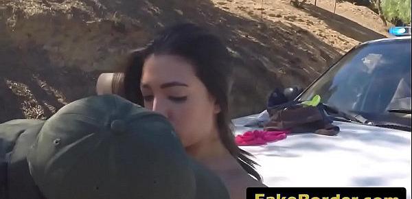  Hot Brunnette Latina Babe Fucked By the Law at the border